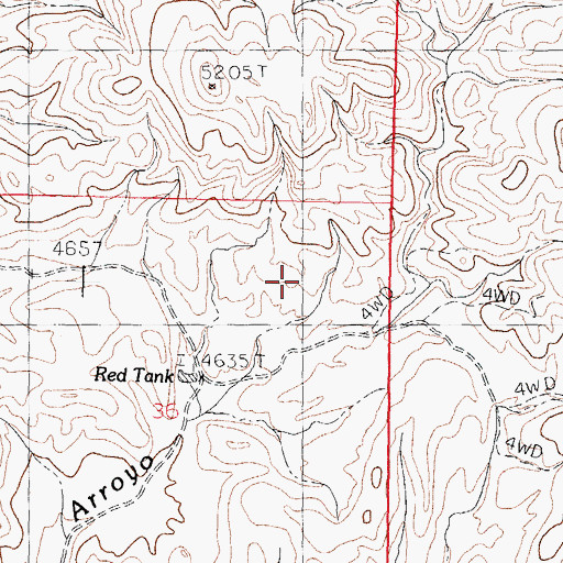 Topographic Map of Gar Spar Claims, NM