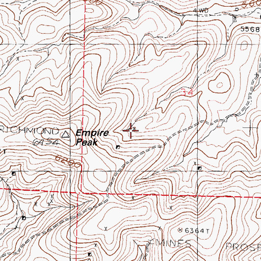 Topographic Map of Mary Richmond, NM