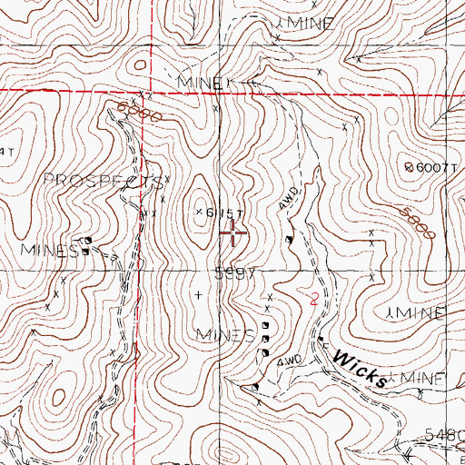 Topographic Map of Morning Glory Mine, NM