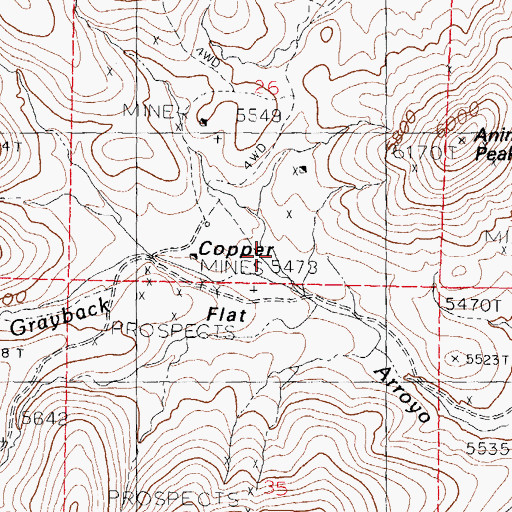 Topographic Map of Quintana Incline, NM
