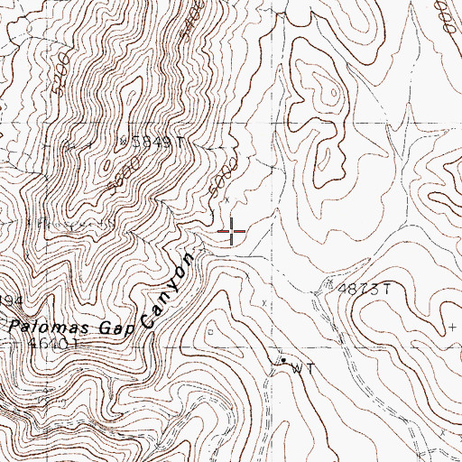 Topographic Map of Dewey, NM