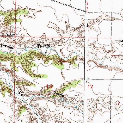 Topographic Map of A Placer, NM