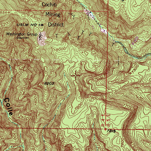 Topographic Map of Ellen L Mine, NM