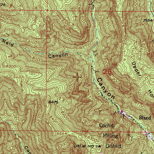 Topographic Map of Emerald Claim, NM