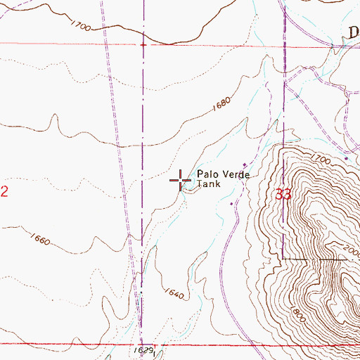 Topographic Map of Palo Verde Tank, AZ