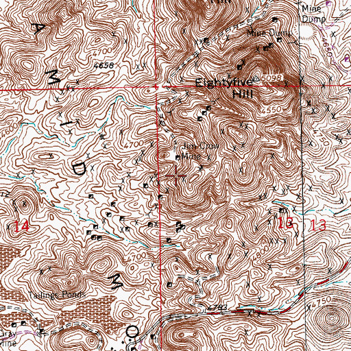 Topographic Map of Wedge, NM