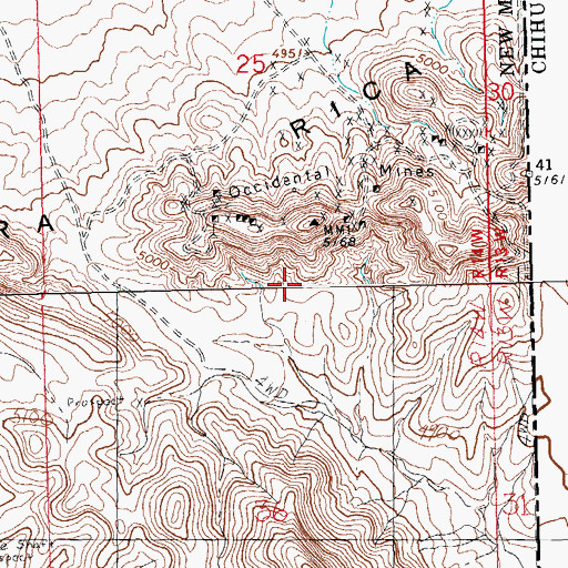Topographic Map of Yucca Claim, NM