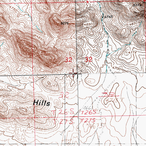 Topographic Map of Cherrys Mines, NM