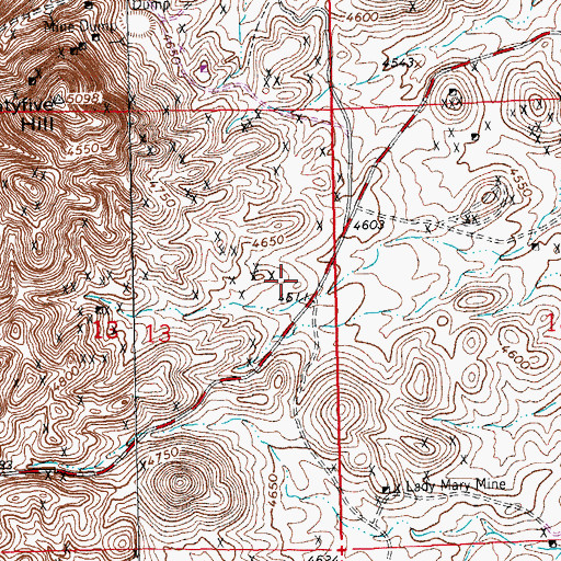 Topographic Map of Copper Reef Group Mine, NM