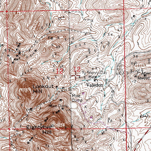 Topographic Map of Dewey Lode, NM