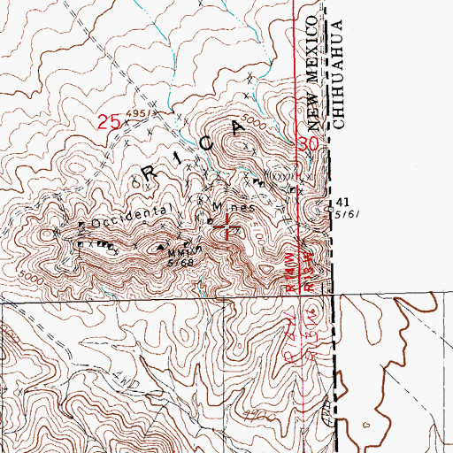 Topographic Map of Doyle Mine, NM