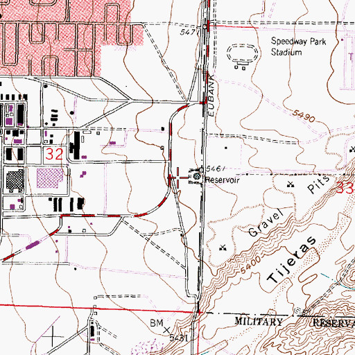 Topographic Map of Martin Pit, NM