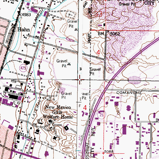 Topographic Map of Montgomery Pit, NM