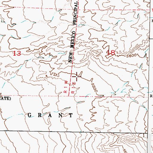 Topographic Map of Blackbird Hill, NM
