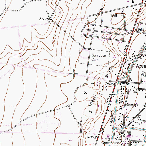 Topographic Map of Saavedra Pit, NM