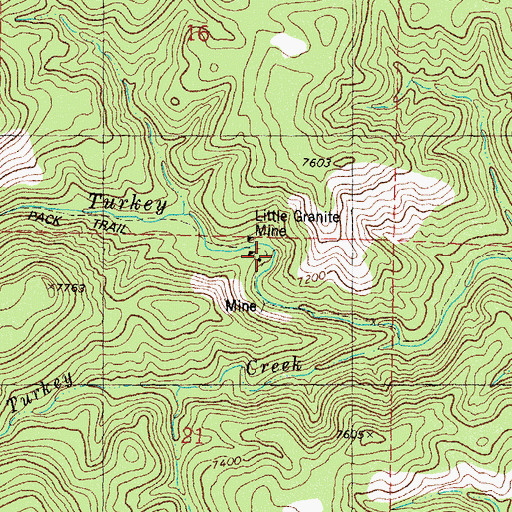 Topographic Map of Little Granite Mine, NM