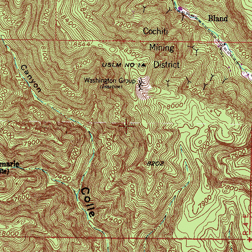 Topographic Map of Puzzle Claim, NM