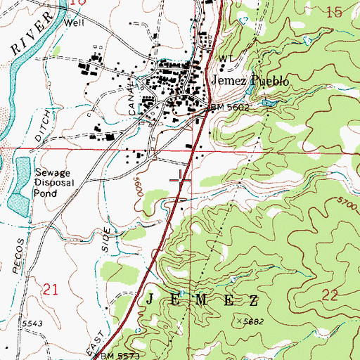 Topographic Map of Indian Springs, NM