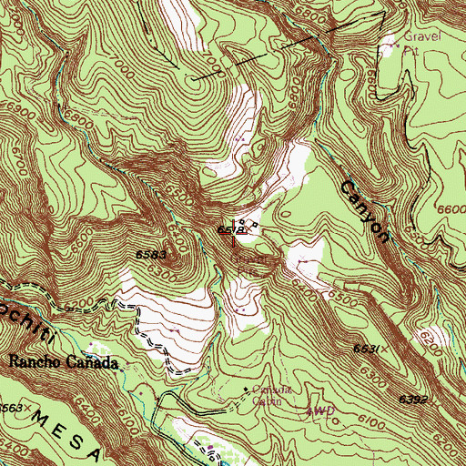 Topographic Map of Pumice Mines, NM