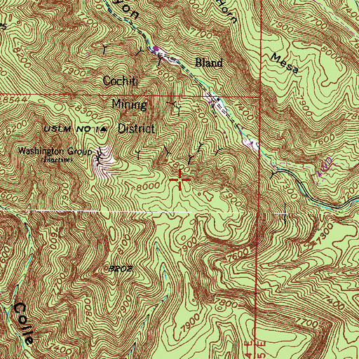Topographic Map of Daisy Mine, NM