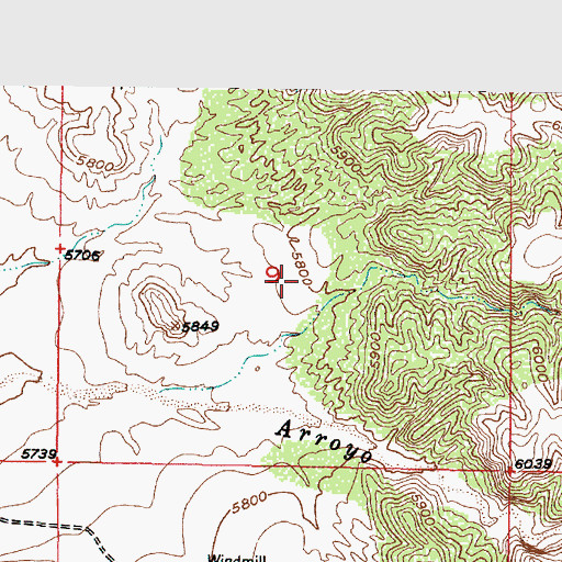 Topographic Map of Uranium Prospect, NM
