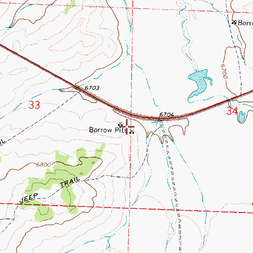 Topographic Map of Borrow Pits, NM