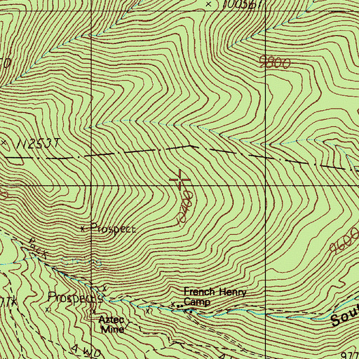 Topographic Map of Brentano, NM