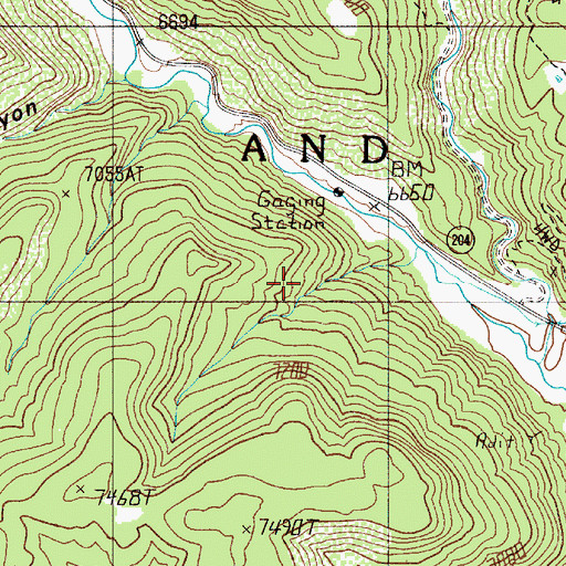 Topographic Map of Cimarron Mine, NM