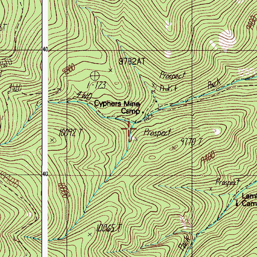 Topographic Map of Cyphers Mine, NM