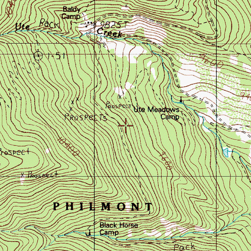 Topographic Map of Rebel Chief Mine, NM
