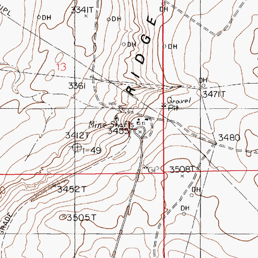 Topographic Map of Duval Corporation North Mine, NM