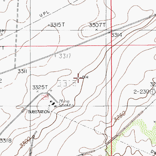 Topographic Map of Getty Shaft, NM