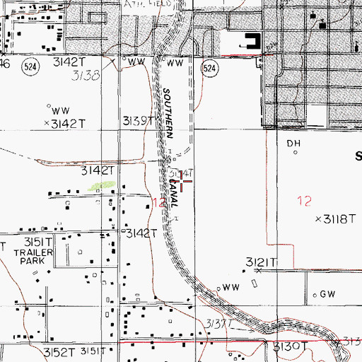 Topographic Map of Rose Gravel Co Plant, NM