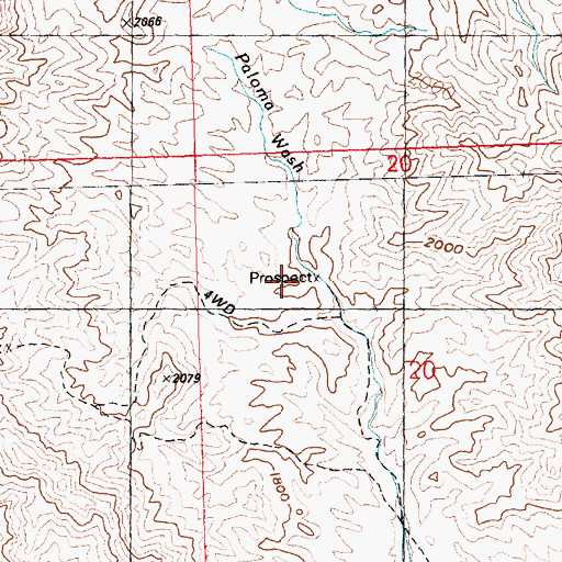 Topographic Map of Paloma Prospect, AZ