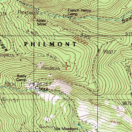 Topographic Map of Ben Hur, NM