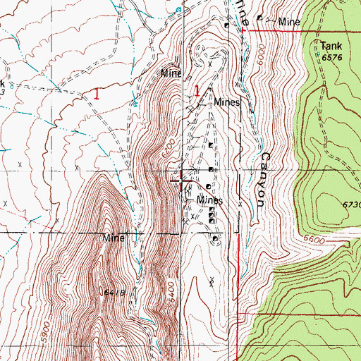 Topographic Map of Blanchard Mine, NM