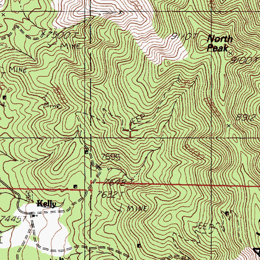 Topographic Map of Grand Tower and Legal Tender, NM