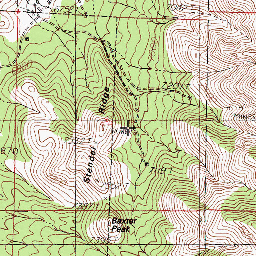 Topographic Map of Mockingbird Mine, NM