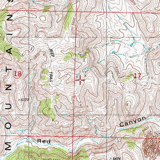 Topographic Map of Big Basin, NM