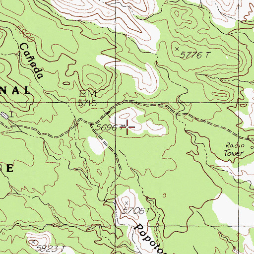 Topographic Map of Rule, NM