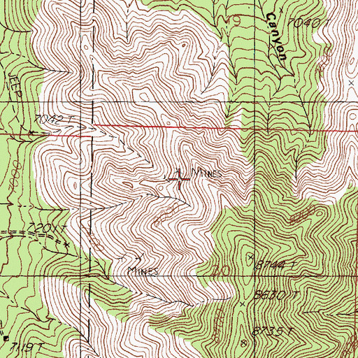 Topographic Map of Hardscrabble, NM