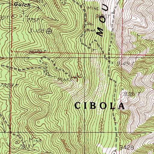 Topographic Map of Young America, NM