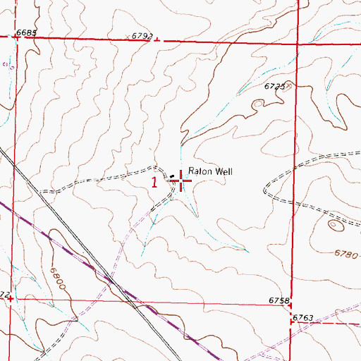 Topographic Map of Raton Spring, NM