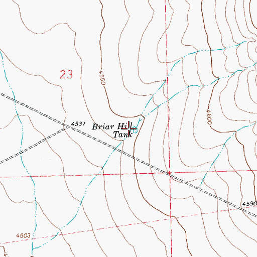 Topographic Map of Briar Hill Tank, NM
