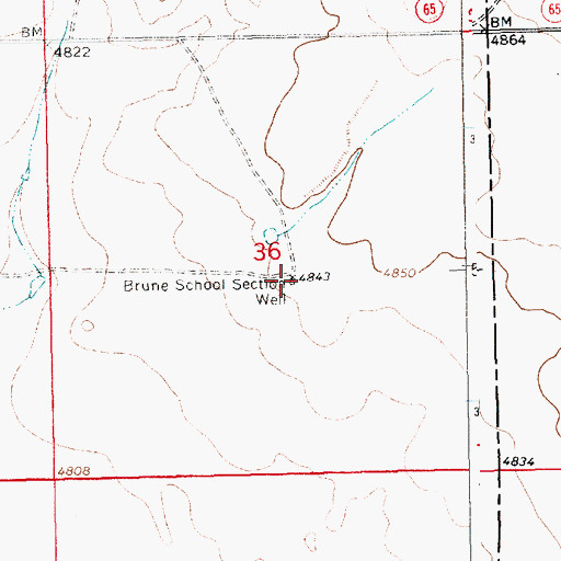 Topographic Map of Brune School Section Well, NM