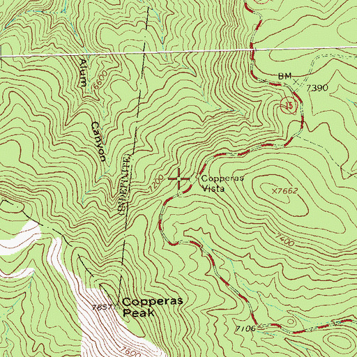 Topographic Map of Senator Clinton P Anderson Wilderness Overlook, NM