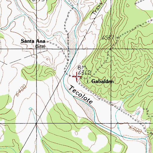 Topographic Map of Gabaldon, NM