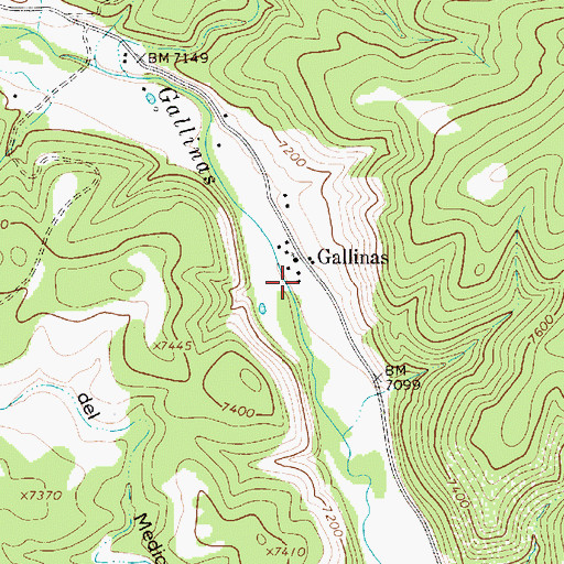 Topographic Map of Gallinas, NM
