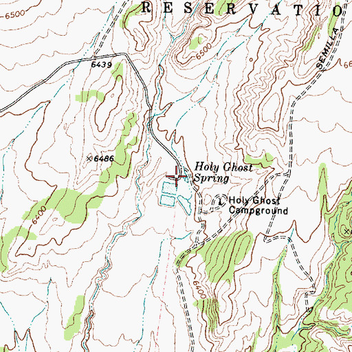 Topographic Map of Holy Ghost Spring, NM