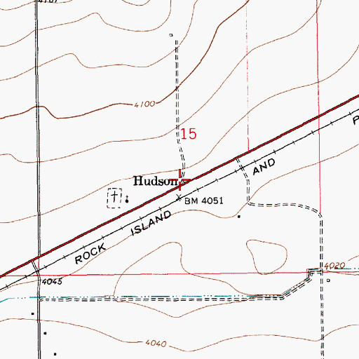 Topographic Map of Hudson, NM